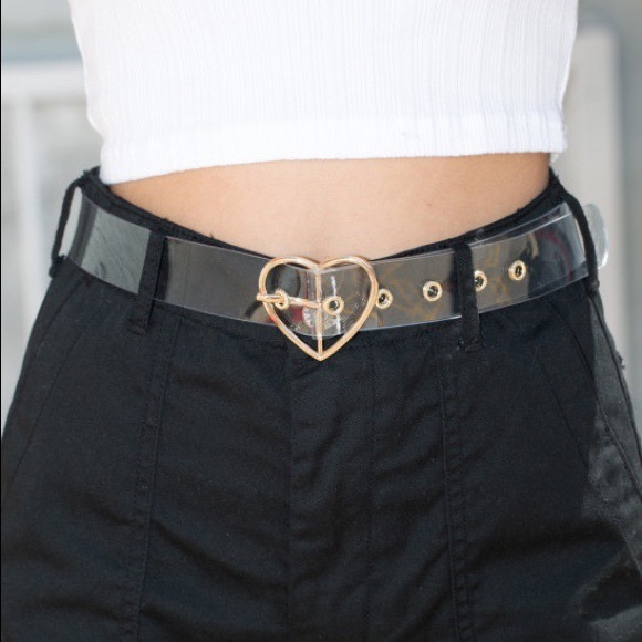 即納 全国送料無料 日本未入荷 Brandy Melville Clear Silver Heart Belt 期間限定特価 Sunshinestrawco Com